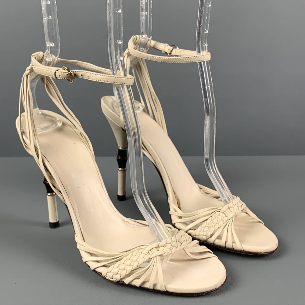Gucci Cream Strappy Heels